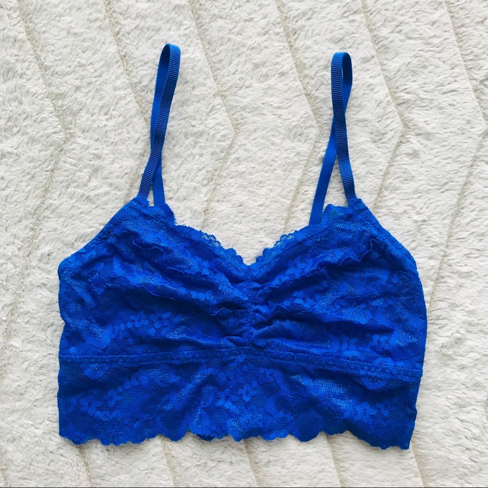 VS Pink Blue Lace Bralette (Size XS)